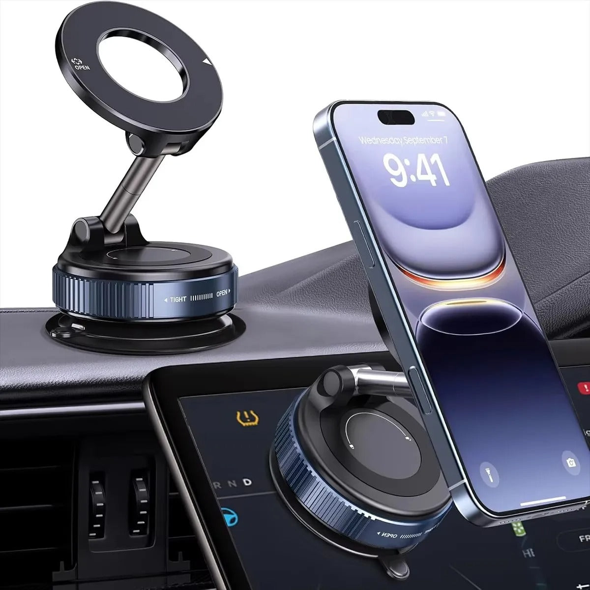 Vacuum Magnet Car Bracket Upgraded Version Multi-angles Adjustment Strong Magnetic Suck Foldable Car Navigation Phone Holder